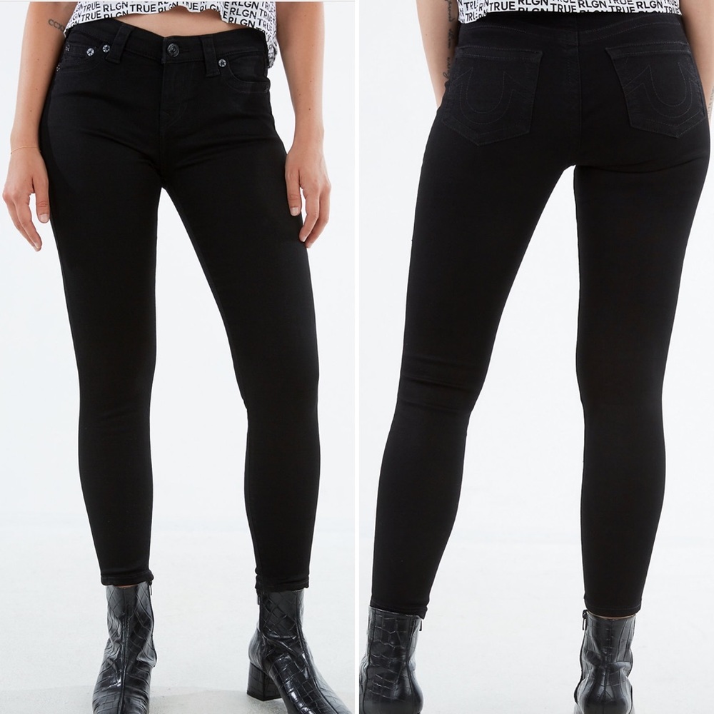 True Religion Halle Mid Rise Super Skinny Jeans